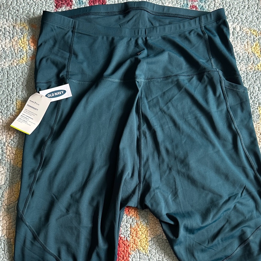 Old Navy Deep Teal Maternity Performance Leggings